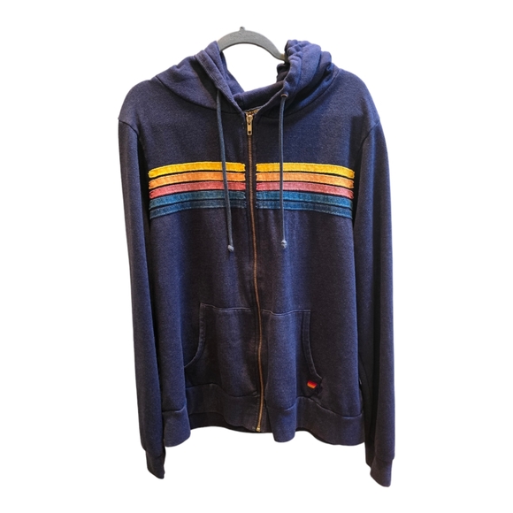 Aviator Nation Other - AVIATOR NATION 5 STRIPE HOODIE - NAVY